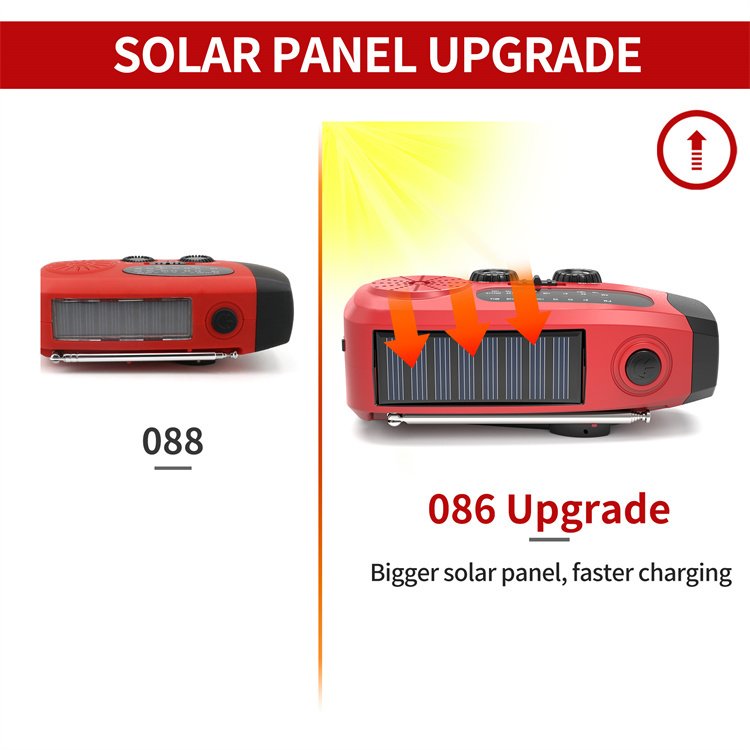 Emergency Survival Solar Products Kit Weather Radio Hand Crank Self 2000mAh Powerbank Portable Chargers