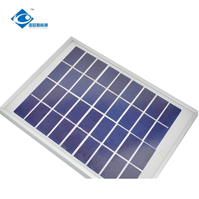 ZW-5W-9V Glass Laminated Photovoltaic Solar Panel 9V Portable Solar Panel Charger 5W Aluminium Frame Solar Panels