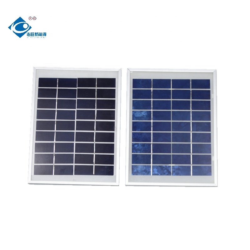 ZW-5W-9V Glass Laminated Photovoltaic Solar Panel 9V Portable Solar Panel Charger 5W Aluminium Frame Solar Panels