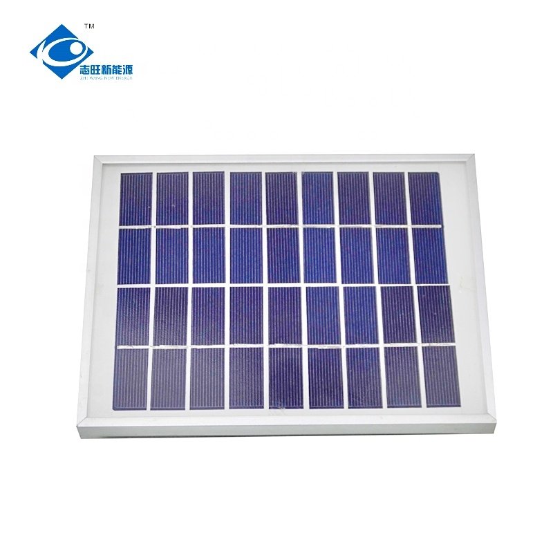 ZW-5W-9V Glass Laminated Photovoltaic Solar Panel 9V Portable Solar Panel Charger 5W Aluminium Frame Solar Panels