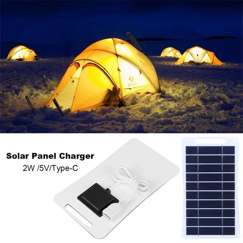 High Quality 2W 5V Solar Panel Charger Flexible Portable Waterproof DIY Design USB Port Outdoor Camping Solar Kit