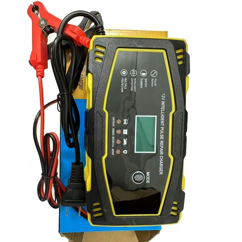 Car Battery Charger 12/24V 8A Touch Screen Pulse Repair LCD Battery Charger For Car Motorcycle Lead Acid Battery Agm Gel Wet