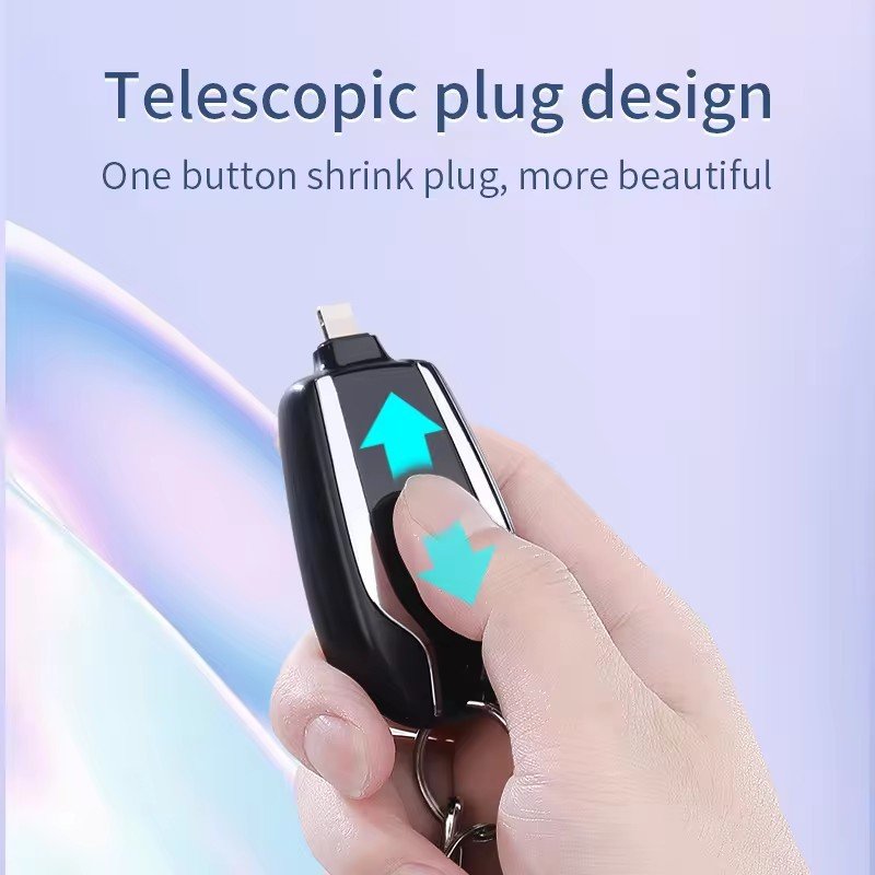 1500mah mini power emergency pod pocket powerbank small usb solar mini keychain key chain portable key phone charger