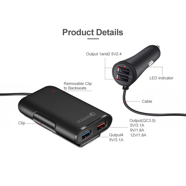 4 in 1 smartphone solar charger 48a vehicle charger fast charger for laptop