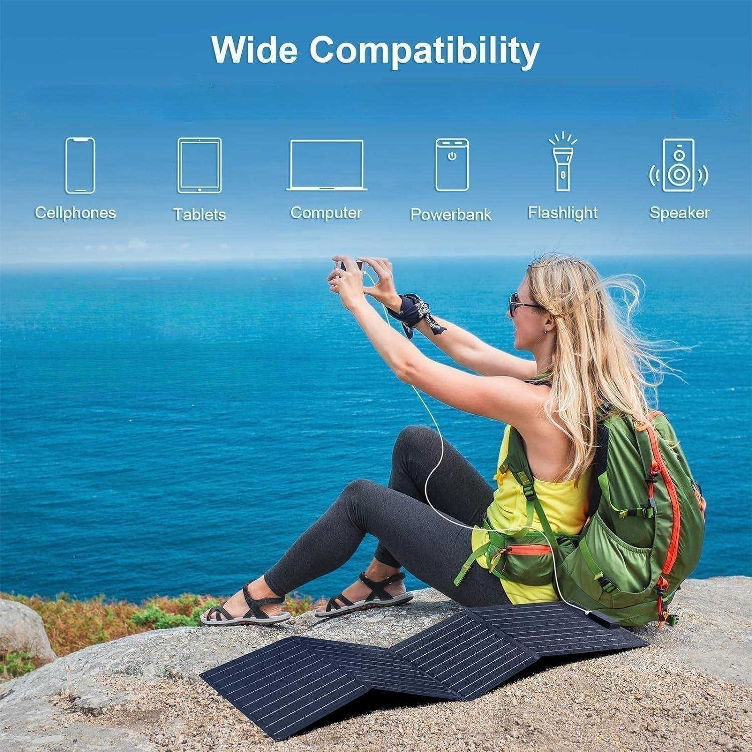 Solar Panel Foldable Solar Charger Factory Direct Supply Portable 60W 20V 18V DC Pin/anderson/usb/type C... 15A 3.00A/3.30A 700V