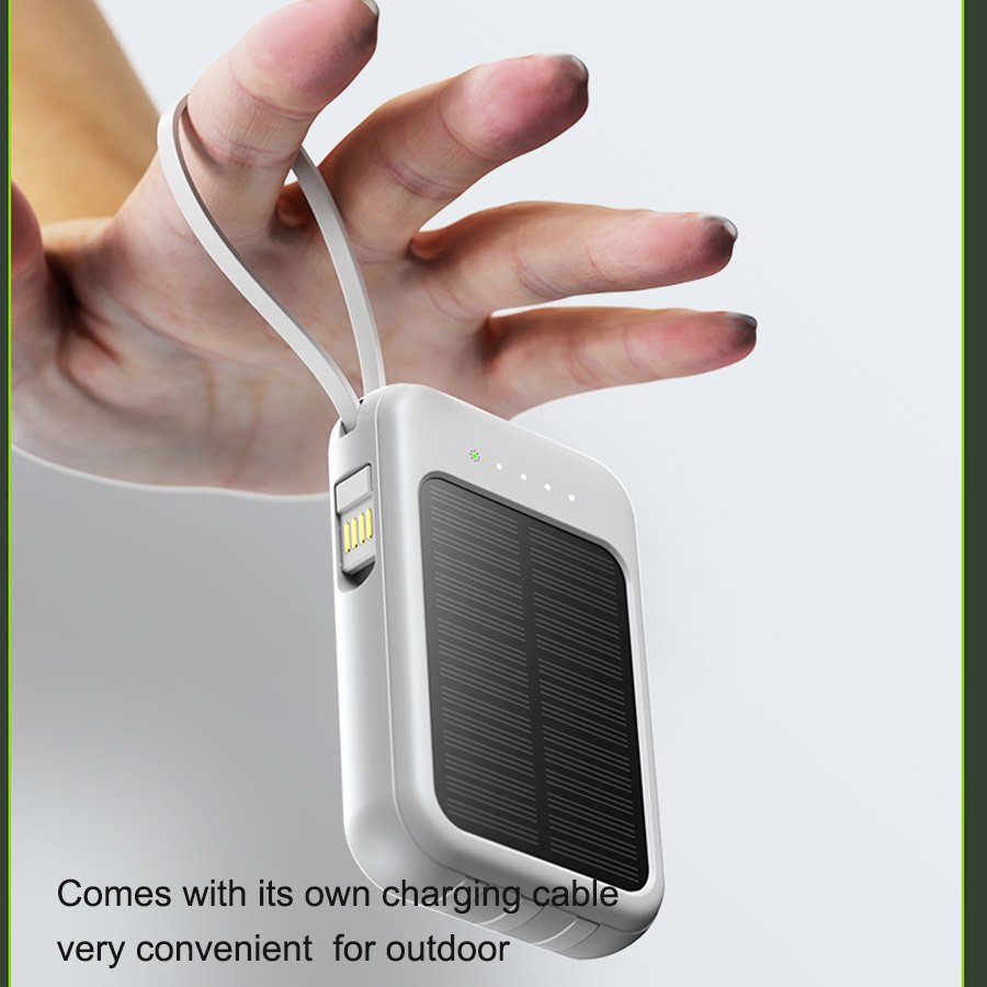 Solar 20000mAh Portable Power Bank with Fast Charging USB Interface UK Socket Standard Own 4 Cables-for Camping Own OEM Logo
