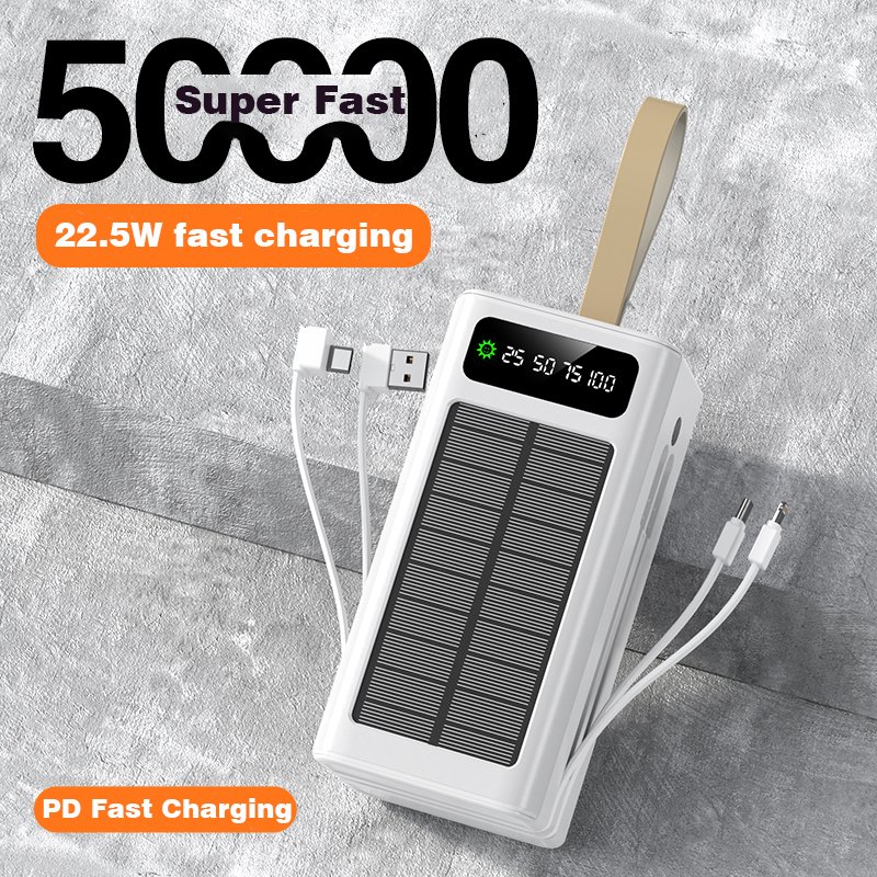 OEM ODM 22.5W Power Phone Charger 50000mAh & 60000mAh Big Capacity Portable Power Bank with Four USB Ports for Cell Phone