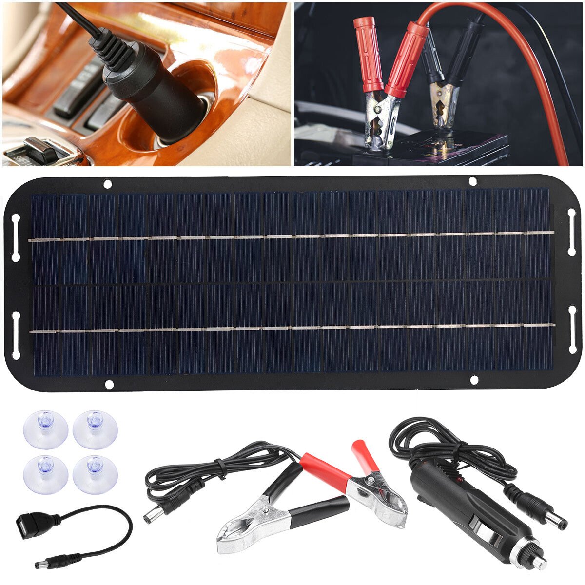 vehicle solar battery charger 12V Solar Panel Kit IP65 Waterproof With Suction Cups for Car Motorcycle High Efficiency Charging