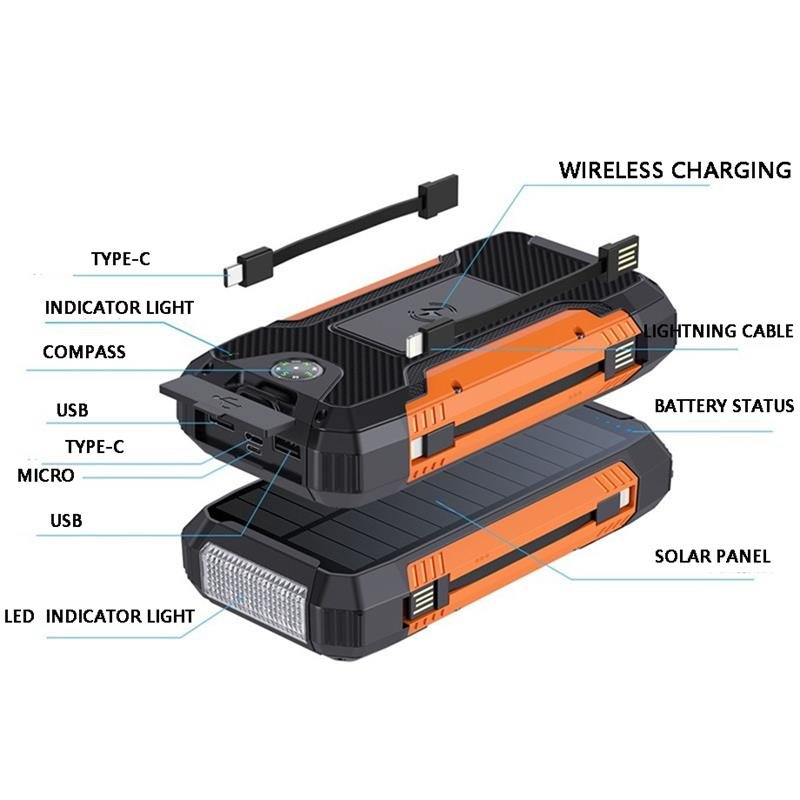 high capacity power bank solar 20000,solar power bank fast charging,portable solar charger power bank for mobile phone