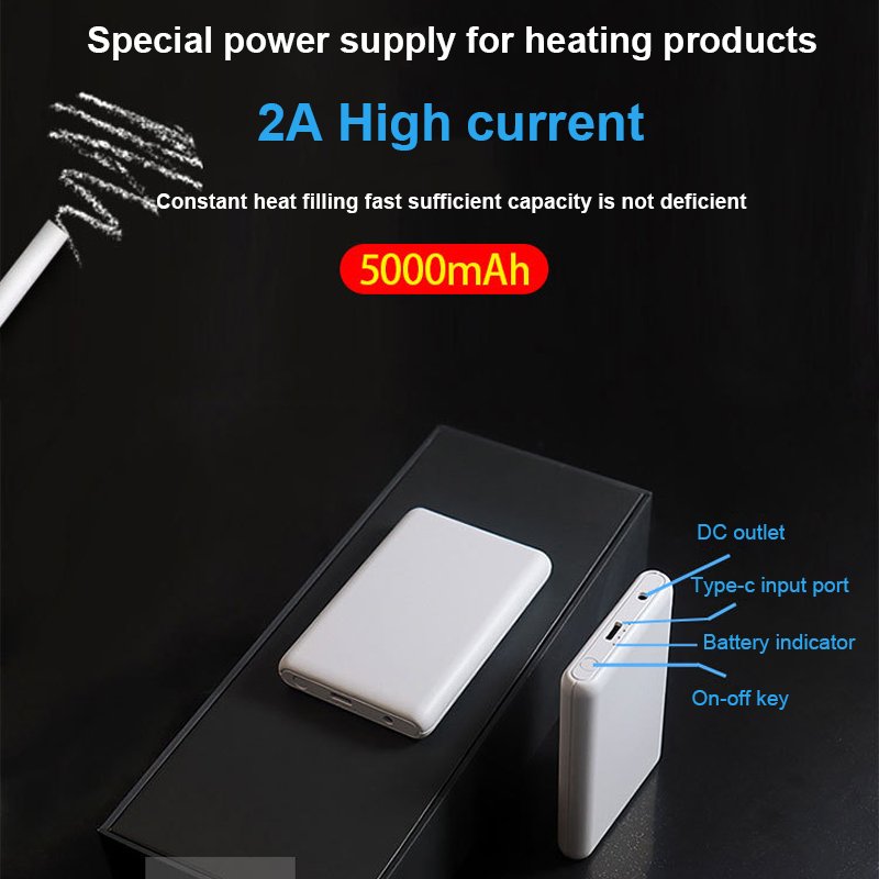 Factory Direct Sale Rechargeable Travel Power Bank 5000mah Custom Logo Fast Charger PowerBank For Heated