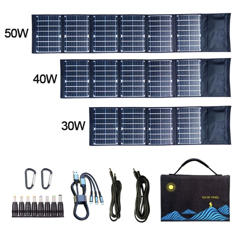 Waterproof Solar Panel Fold 50W 6pcs Solar Charger With DC USB Jack Polycrystalline 50W Portable Solar Panel