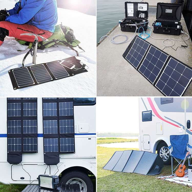 ETFE Film Fiberglass Backboard Portable 12v 24v Mono 250w Foldable Solar Panel 300w 400W