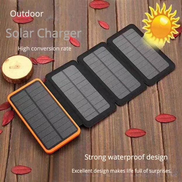 10000-30000mAh Portable Solar Panel Charger Power Bank with LED Flash Light IP67 Fast Charger for Outdoor Hiking Camping