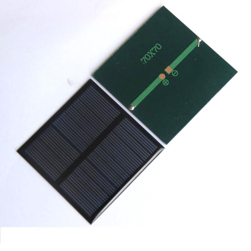 0.7W 5V Solar Panel DIY Solar Cell Battery Charger For 3.7V Light Epoxy Study 70*70MM Polycrystalline painel solar