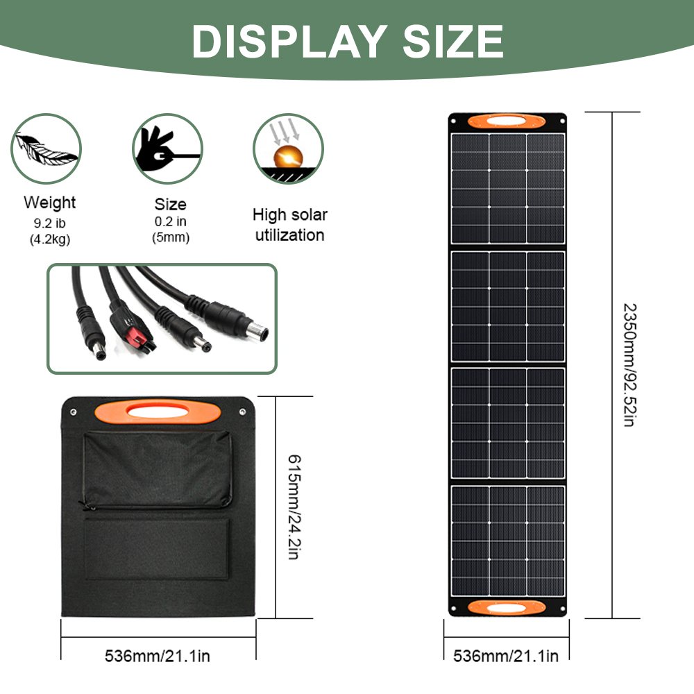 Foldable solar panel 200W Waterproof portable Solar Panel For Camping Outdoor Sunpower Solar Panel