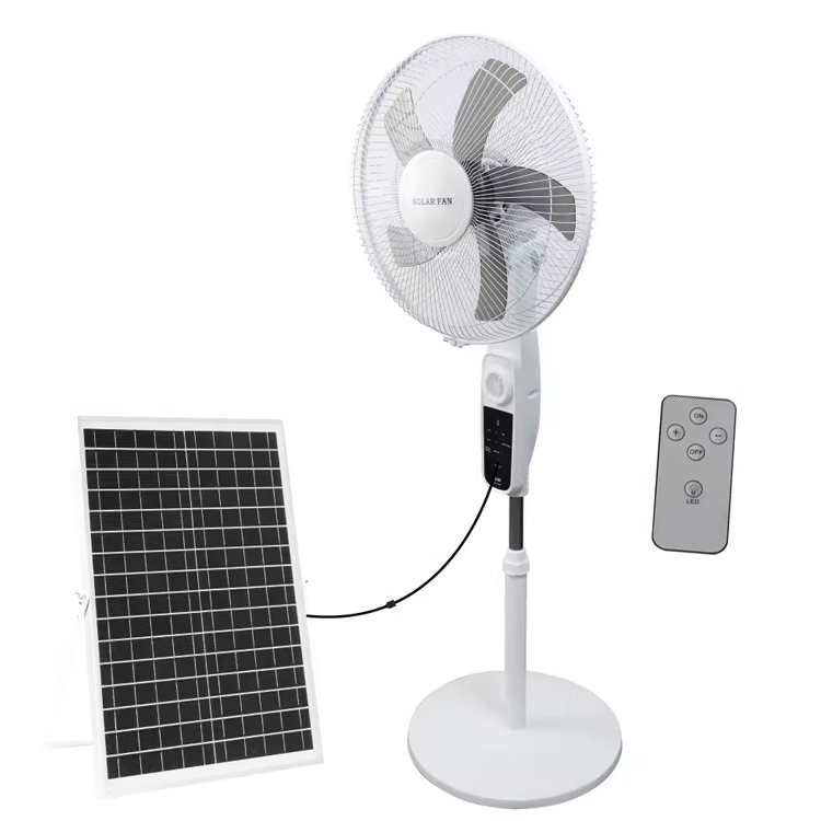 12 Volt 16 inch 18 inch emergency rechargeable stand ac dc with remote control solar fan