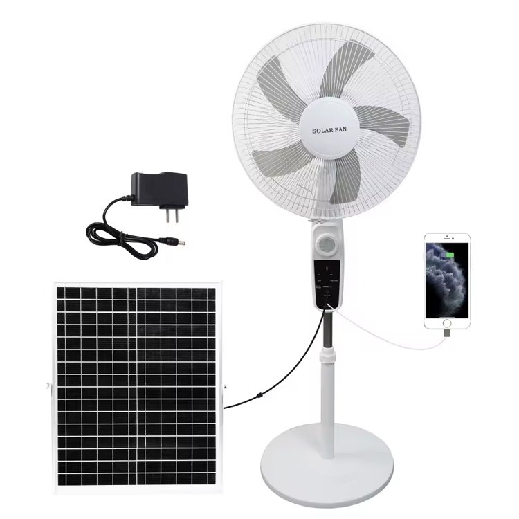 12 Volt 16 inch 18 inch emergency rechargeable stand ac dc with remote control solar fan