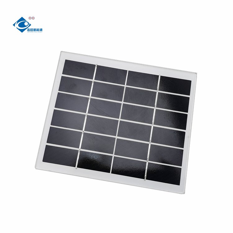3.7W Portable Glass Solar Panel Charger ZW-170145 Mono Laminated Solar Panels 6V Lightweight Silicon Solar 600mA