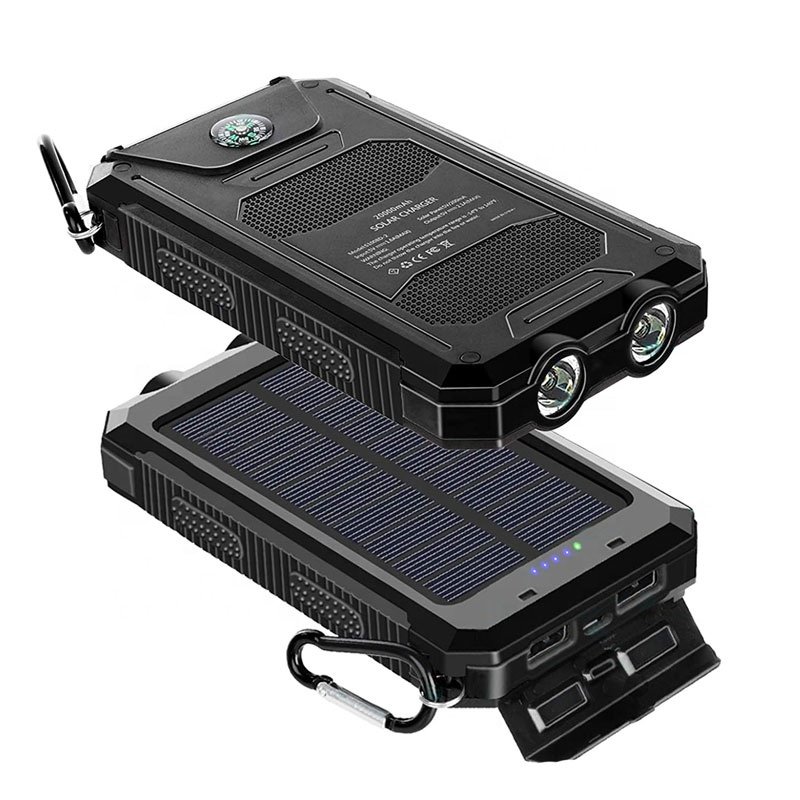 Portable Travel Solar Power Bank Dual USB Solar External Battery Charger Powerbank For All Mobile Phone