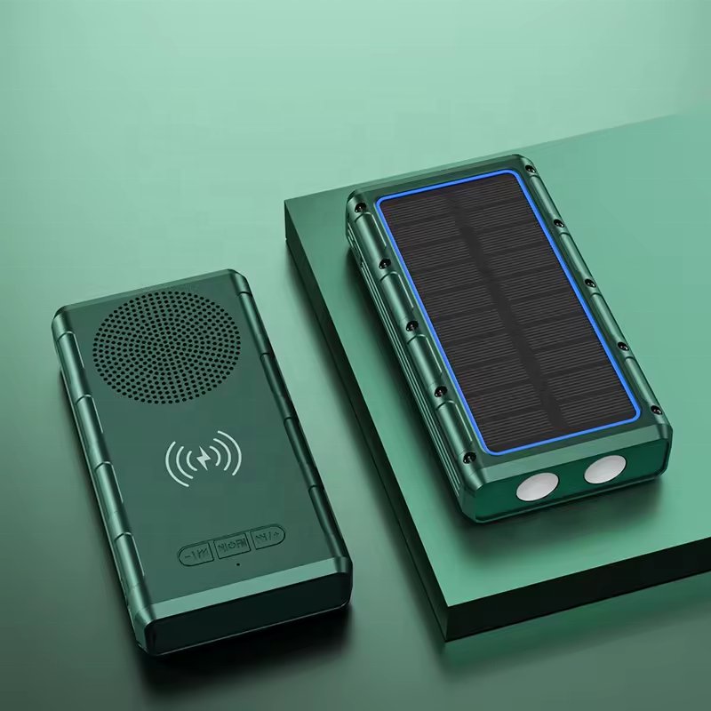 Multi-function portable10000mah powerbanks Bluetooth music speaker solar charging wireless power bank