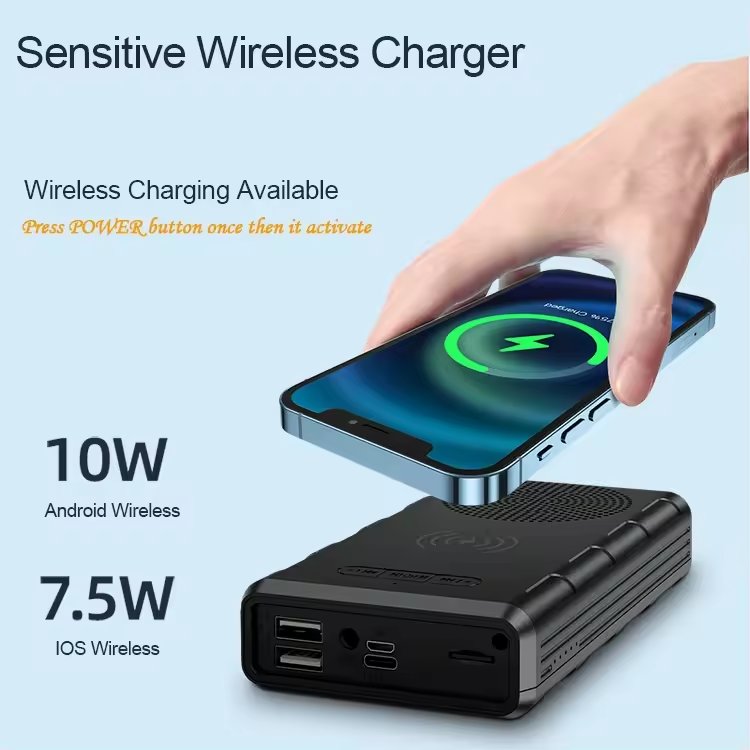 Multi-function portable10000mah powerbanks Bluetooth music speaker solar charging wireless power bank