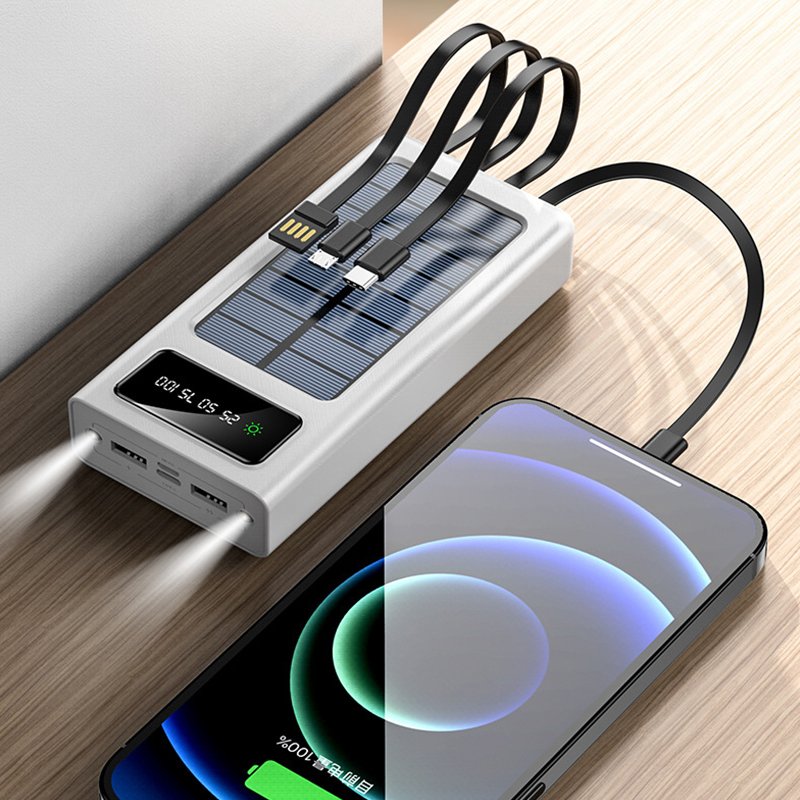 Factory Selling Directly Outdoor Solar Powered Power Bank 30000mAh Large Capacity Mobile Power Bank