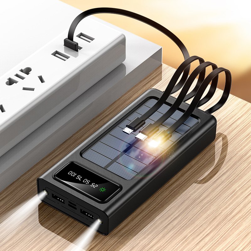 Factory Selling Directly Outdoor Solar Powered Power Bank 30000mAh Large Capacity Mobile Power Bank
