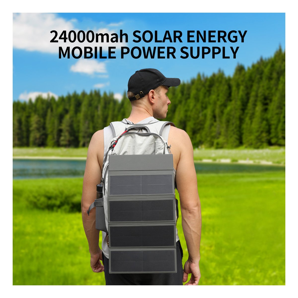 Solar Power Bank Dual USB Power Bank 20000mAh Waterproof Battery Charger External Portable Solar Panel 10000mah with LED Light