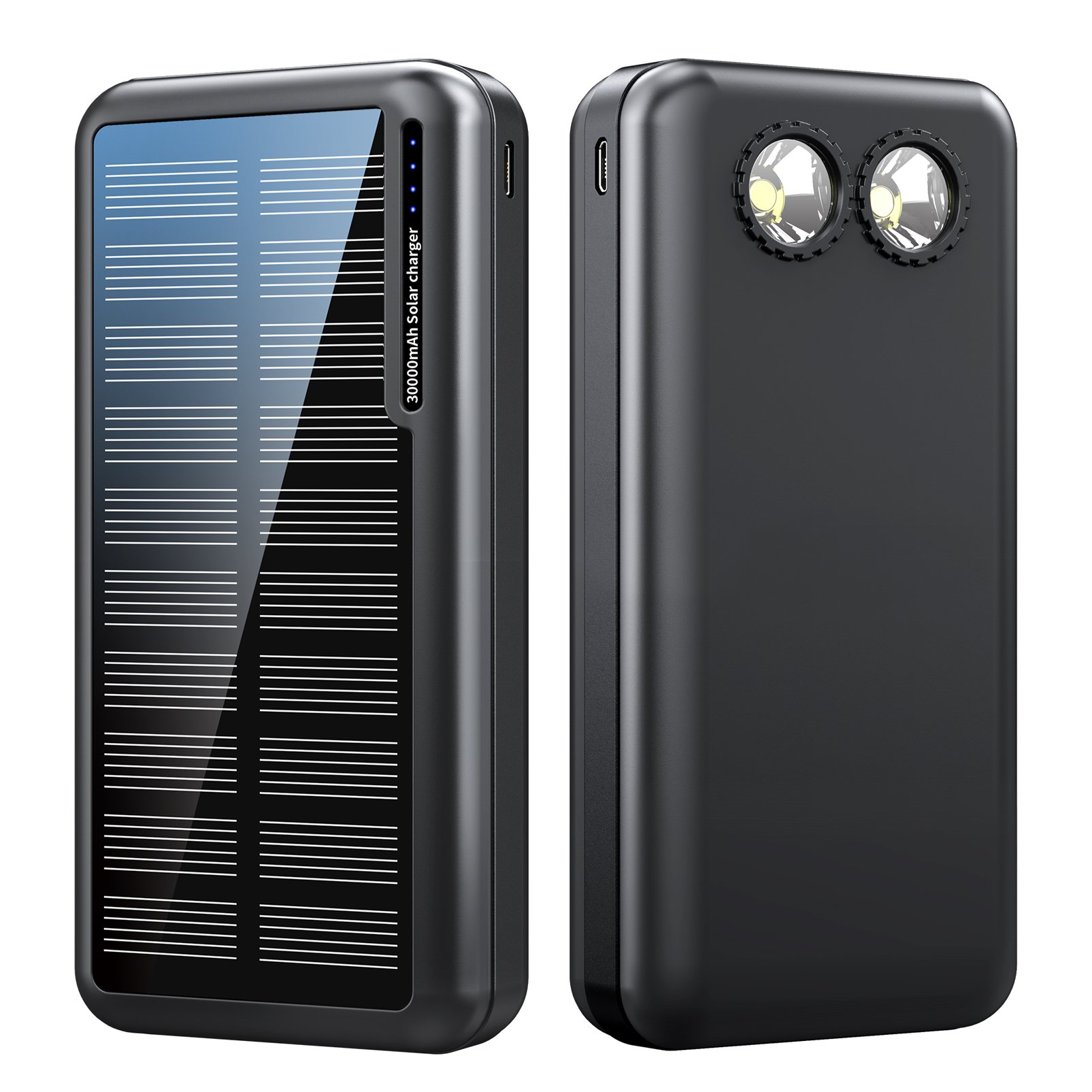 Free Sample New Technology Products 2024 Outdoor Mobile Phone Charger OEM Logo 30000mAh Large Capacity Portable Solar Power Bank