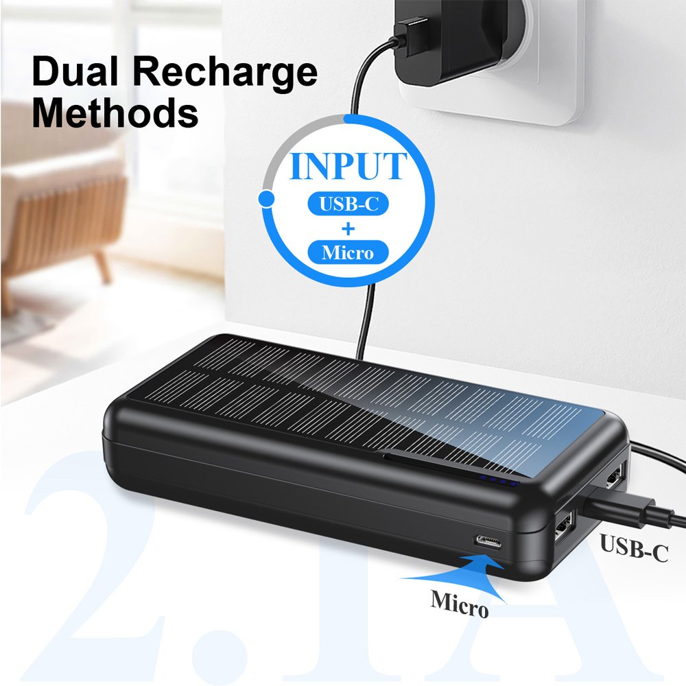 Free Sample New Technology Products 2024 Outdoor Mobile Phone Charger OEM Logo 30000mAh Large Capacity Portable Solar Power Bank