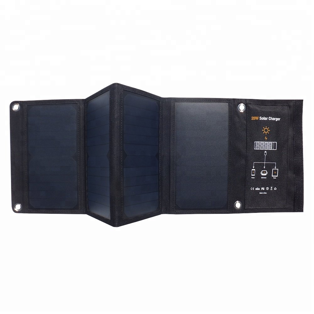 JWN-010 28W foldable Solar power Charger Waterproof Outdoor Solar Battery Charger With Sun Power Solar Panel for Cellphone