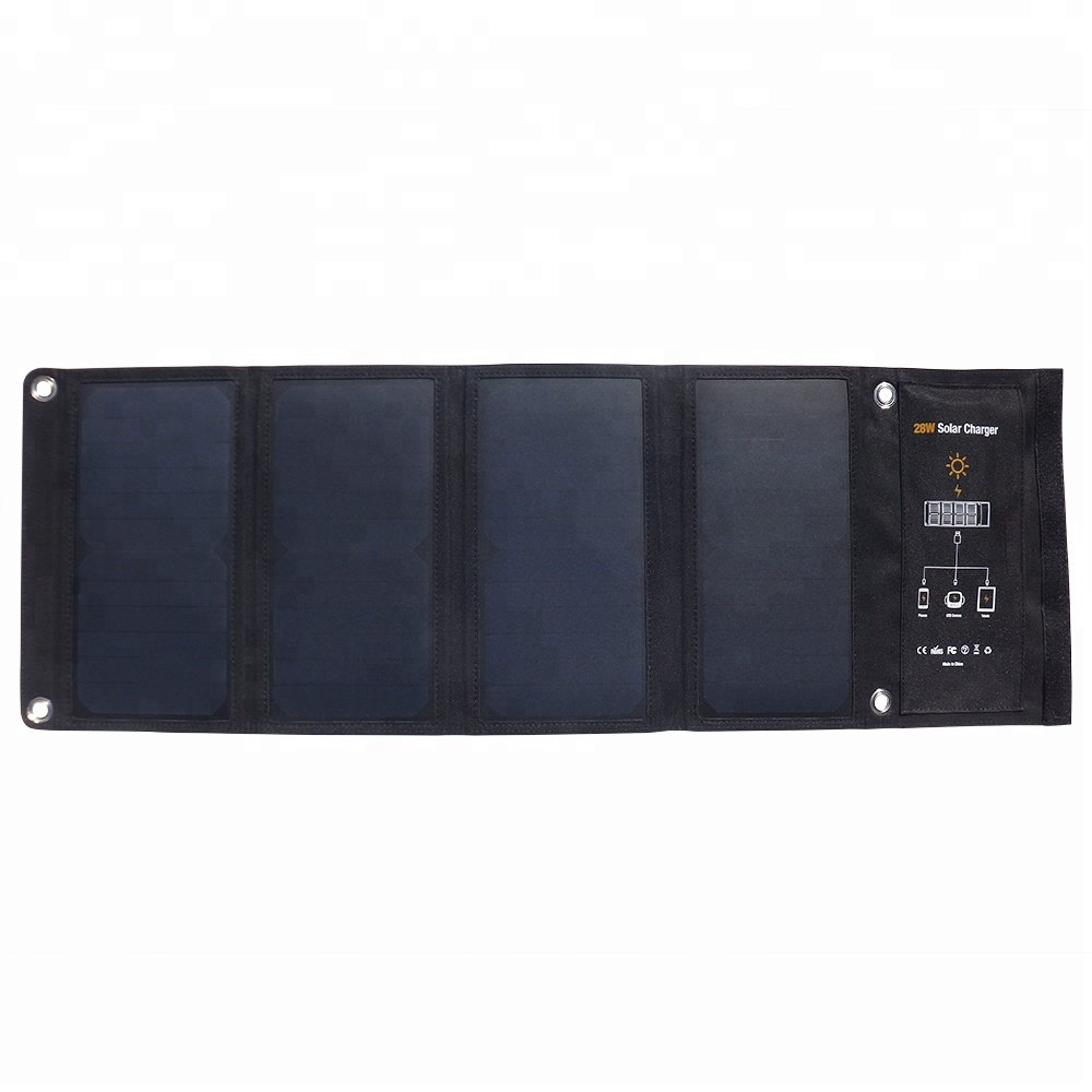 JWN-010 28W foldable Solar power Charger Waterproof Outdoor Solar Battery Charger With Sun Power Solar Panel for Cellphone