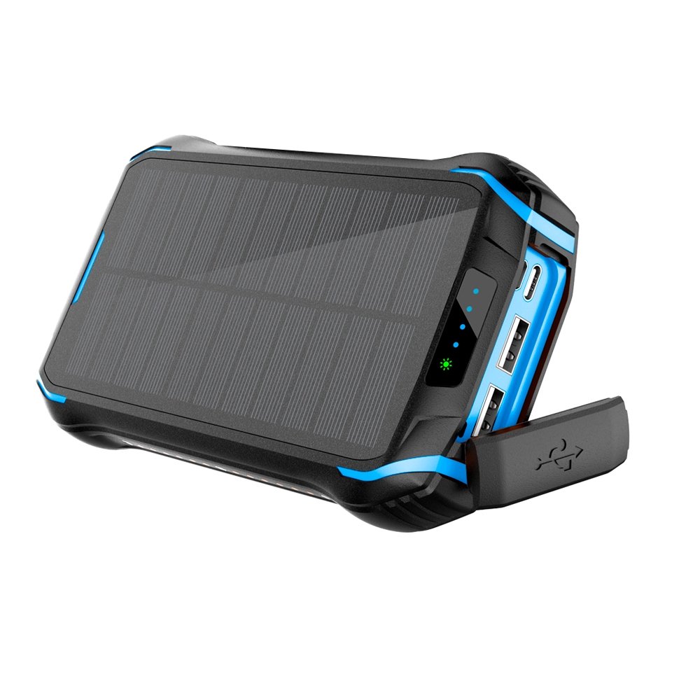 New Products 2024 Type-C Dual Usb OEM Logo Outdoor Solar Charger Waterproof Large Capacity 26800mAh Portable Solar Power Bank