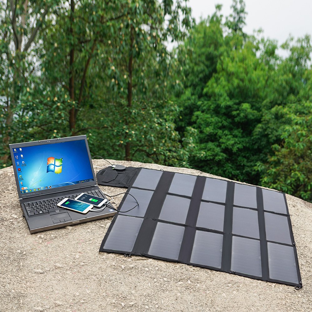 Allpowers Folding Solar Panel 18V 100W Portable Outdoors Solar Charger for camping
