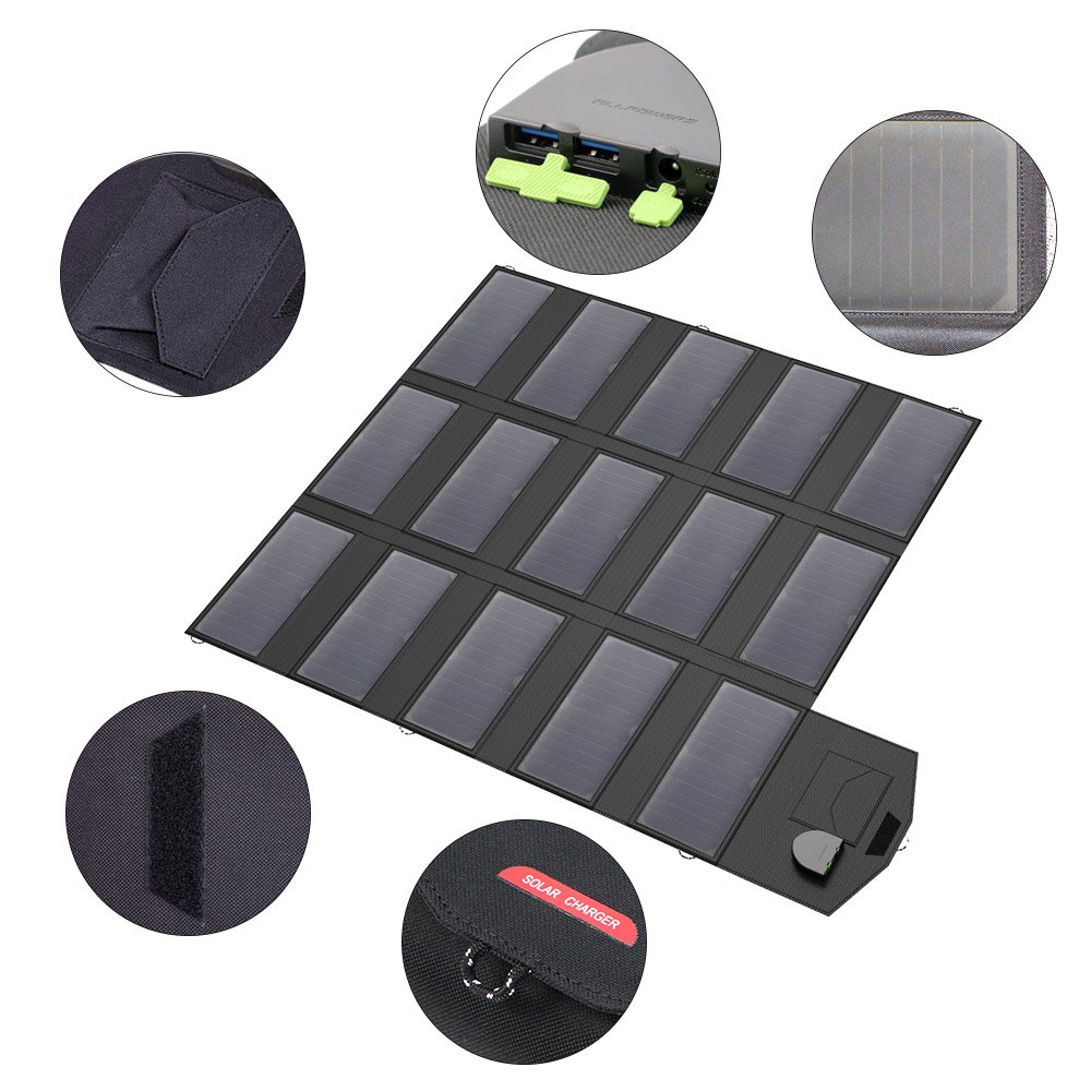 Allpowers Folding Solar Panel 18V 100W Portable Outdoors Solar Charger for camping