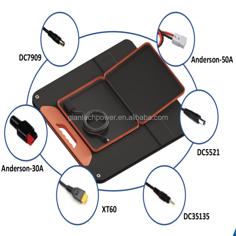 Portable 100W 120W 200W Foldable Monocrystalline Solar Panels Outdoor Power Charger for Outdoors