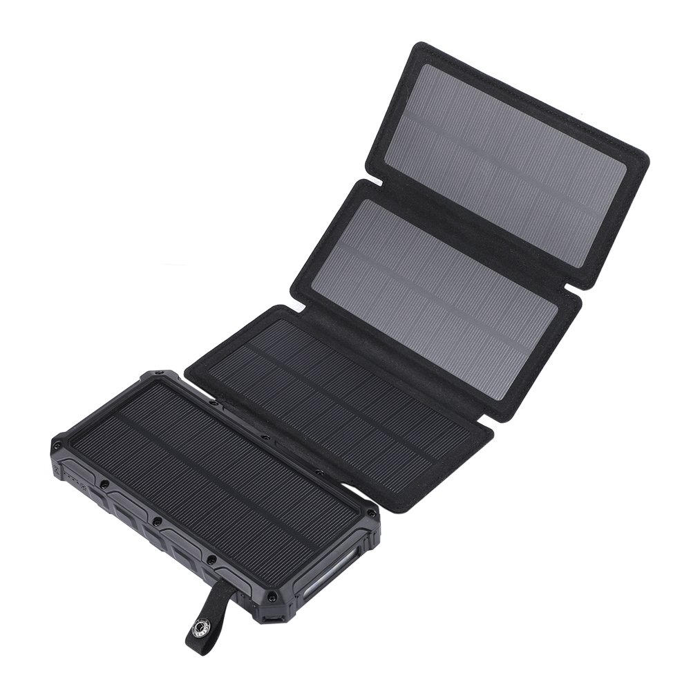 Fast Charging 20000 Mah Foldable Outdoor Portable Solar Charger 20000mah Powerbank Solar Power Bank With Led Lights