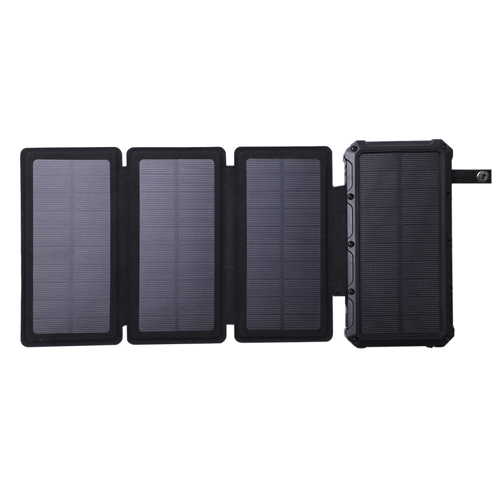 Fast Charging 20000 Mah Foldable Outdoor Portable Solar Charger 20000mah Powerbank Solar Power Bank With Led Lights