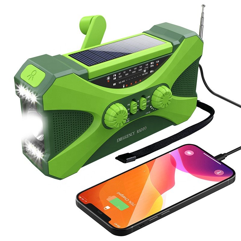 Solar Radio Hand Crank Charger Outdoor Led Flashlight Dynamo With Reading Lamp 10000mah 5200mah power bank