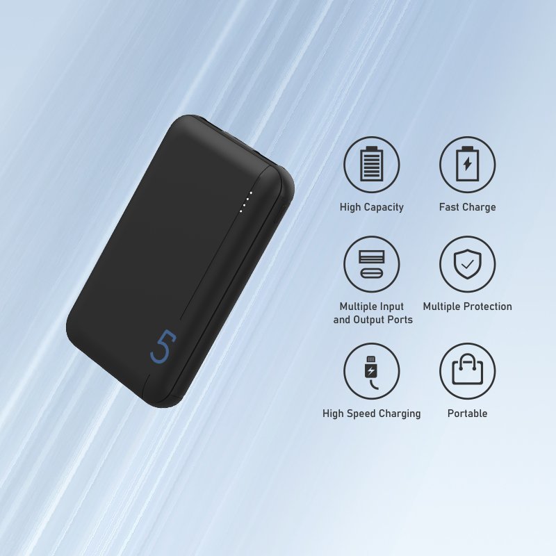 Bluetimes Family Design Power Bank 5000mah Dual Black Li-polymer Battery Universal Portable Power Bank for Smart Phone