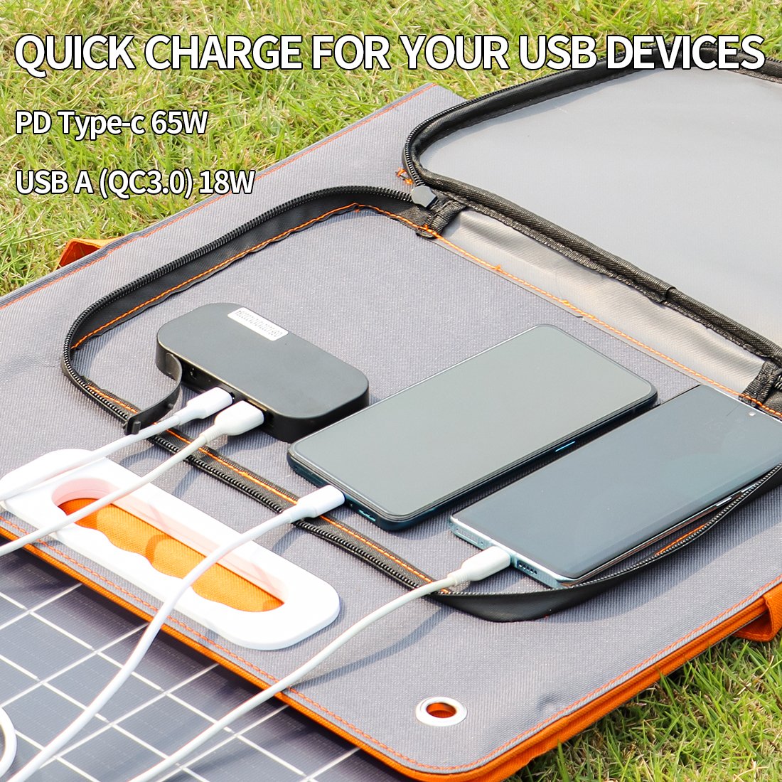 Sunpower 60W Foldable Solar Panel In Stock Home Use Portable Flexible Solar Panels Charger Supply High Efficiency from China