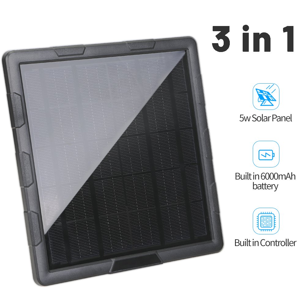 Solar Panel Battery Charger For Trail Hunting Game Camera 12v 9v 6v 5W Built-in 10000mAh Battery USB DC5521 Plug Waterproof