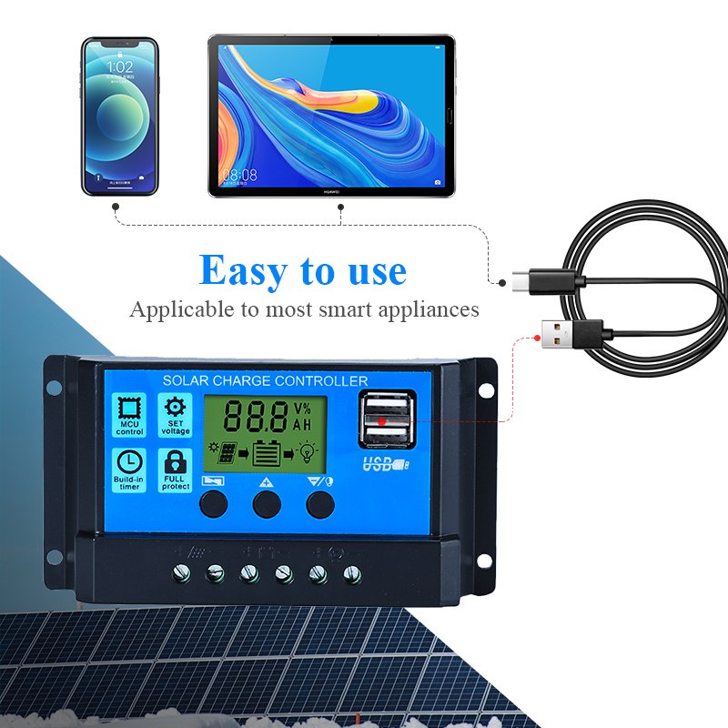 SUYEEGO Factory Wholesale 10A 20A 30A solar Panel Controller Pwm solar charger Controller solar Charge Controller