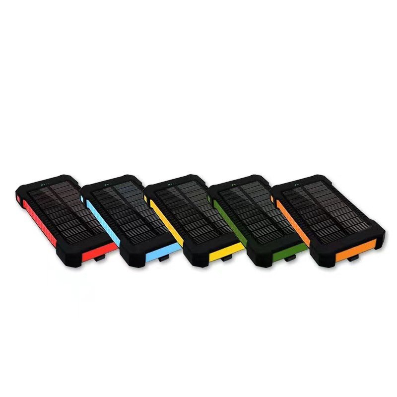 Hot selling Mobile Powerbank 10000 mAh Solar Power Bank Travel Portable USB Charger with Camping Light