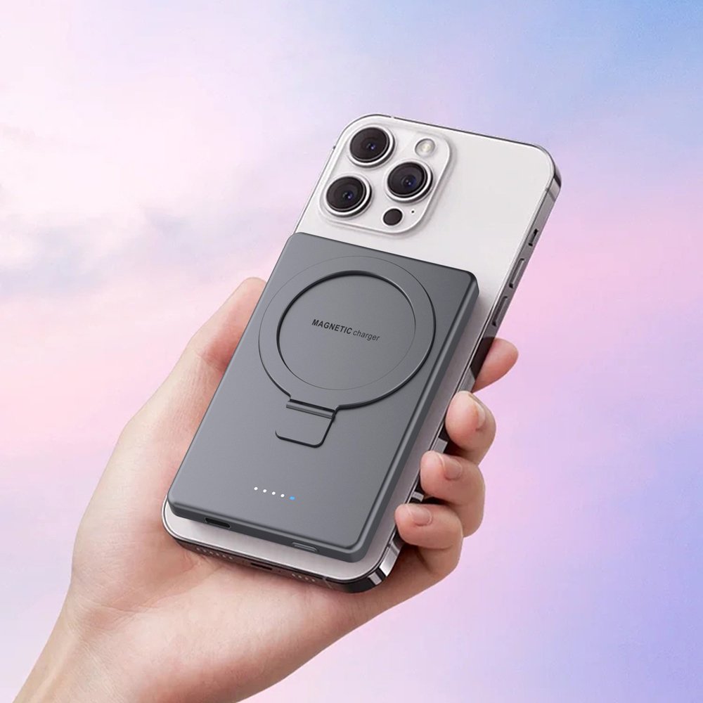 2024 Trending 5000mAh Magnetic Wireless Power Bank For Super Slim Power bank mini magnetic wireless Charger With Logo Custom