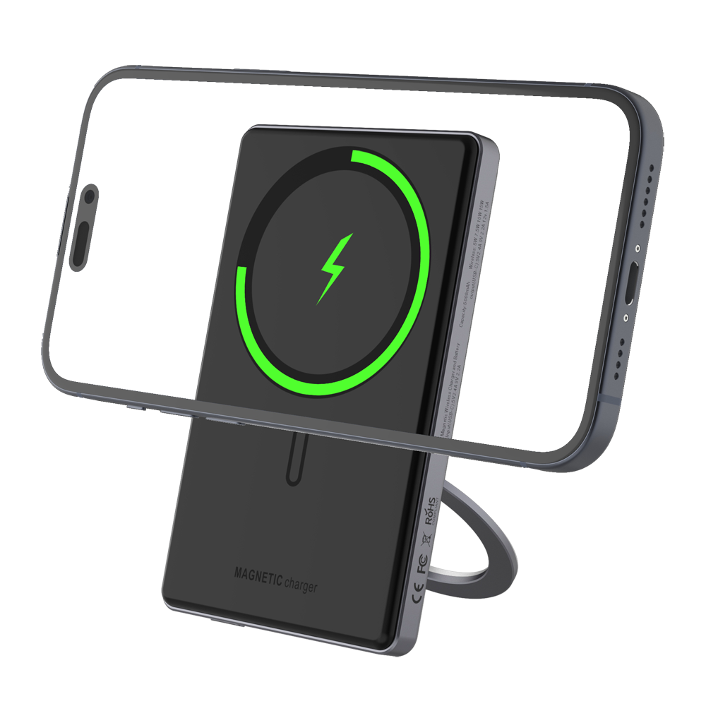2024 Trending 5000mAh Magnetic Wireless Power Bank For Super Slim Power bank mini magnetic wireless Charger With Logo Custom