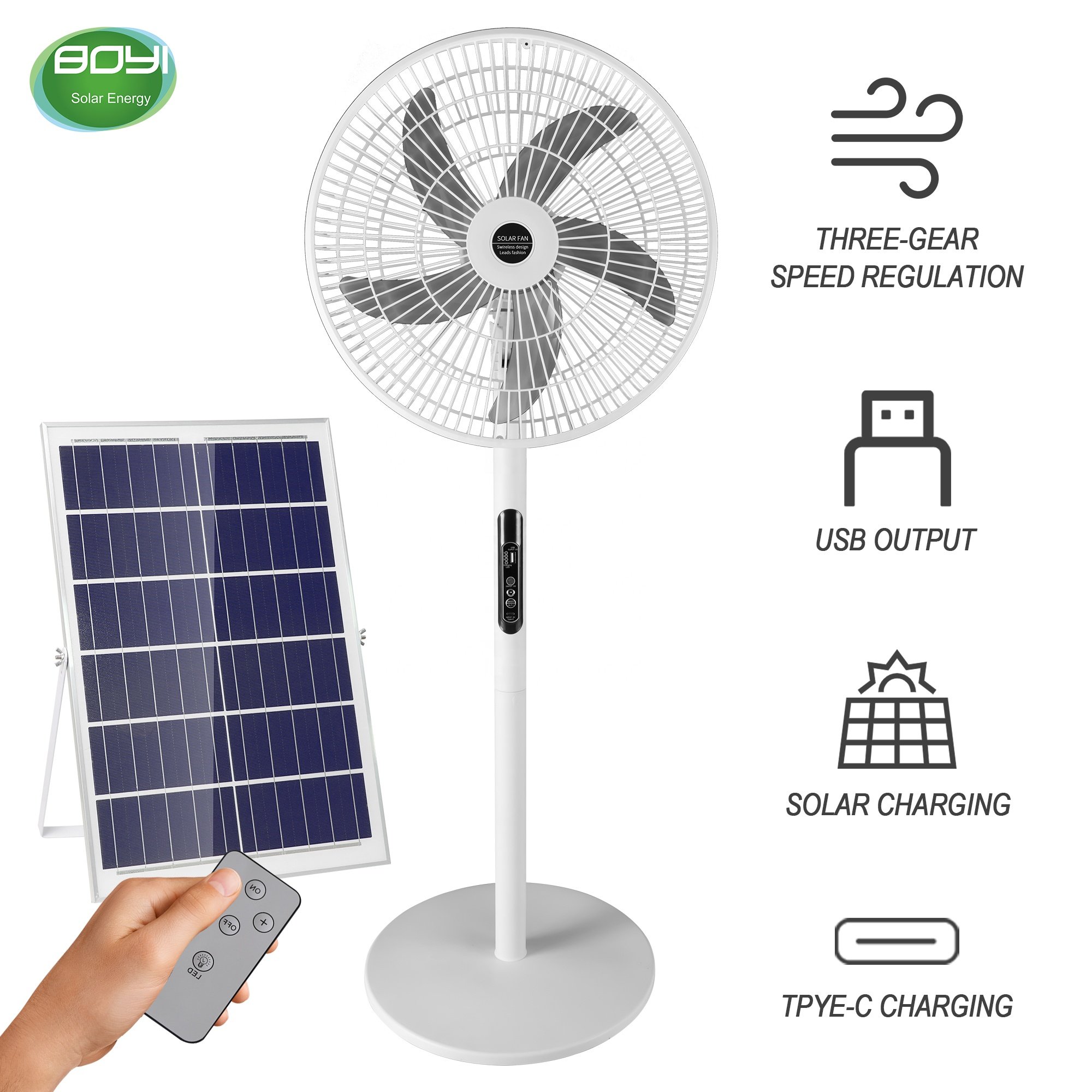 Factory wholesale 12v dc electric solar powered fans for home
