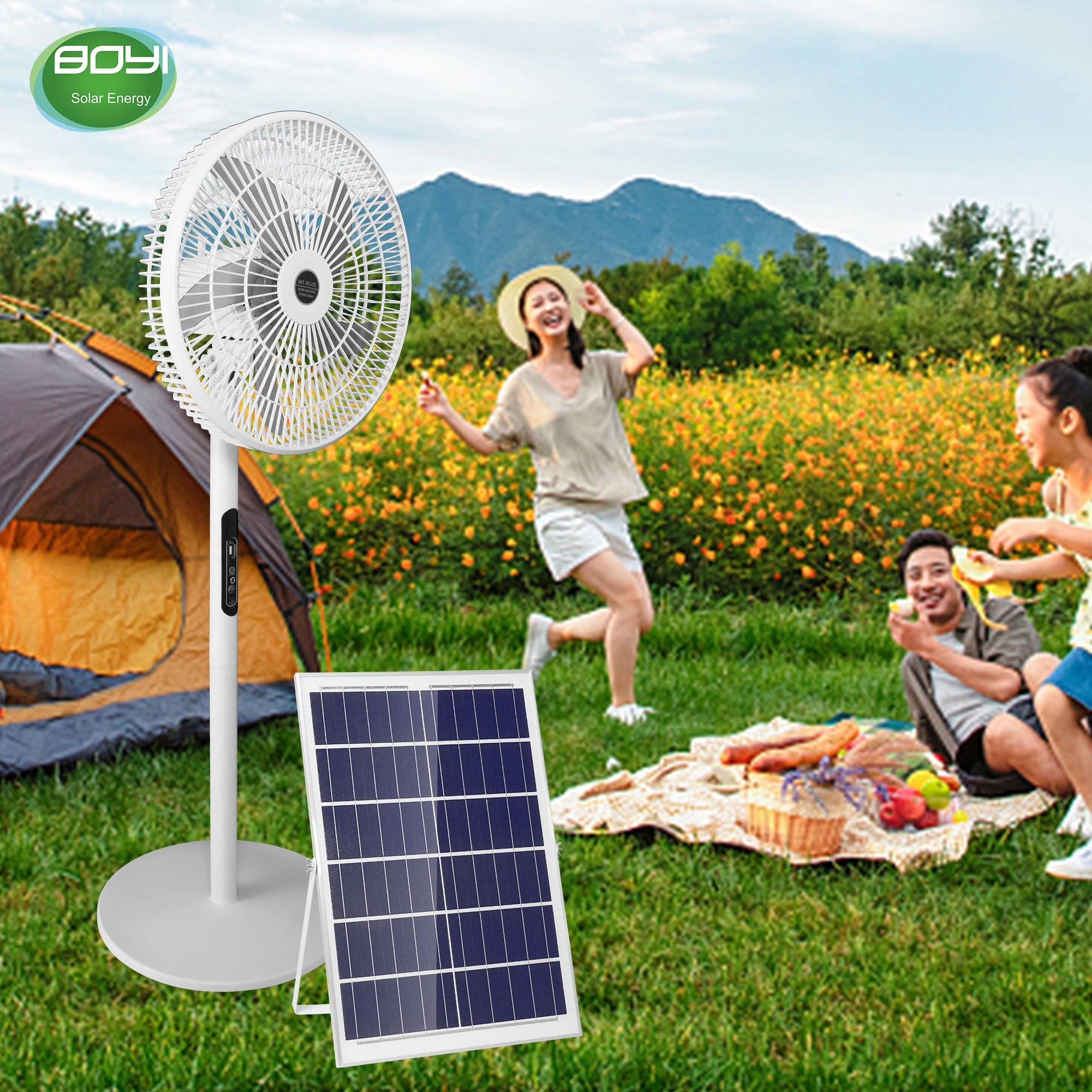 Factory wholesale 12v dc electric solar powered fans for home