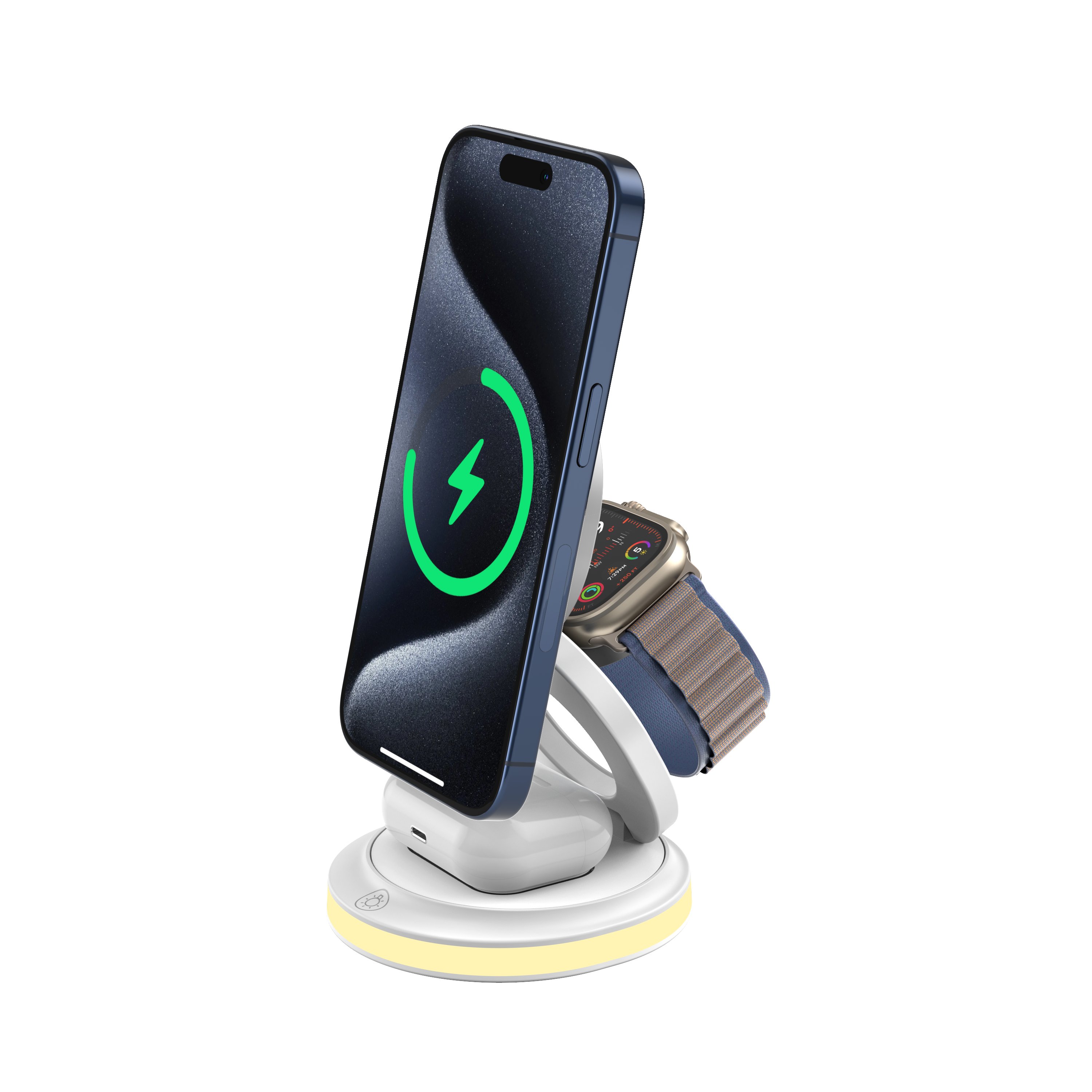 15 W Fast Charging Products Multifunction Wireless Charger Rotating 3 In 1 Wireless Charger Megnetic Wireless Charging