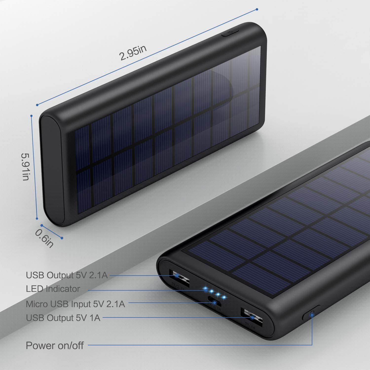 HETP Solar Power Bank 26800 mAh Latest Solar Charger Elzle Solar Power Bank 26800 mAh